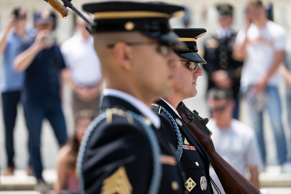 41st Sergeant of the Guard at the Tomb of the Unknown Soldier Sgt. 1st Class Andrew Jay Conducts His Last Walk at the Tomb of the Unknown Soldier