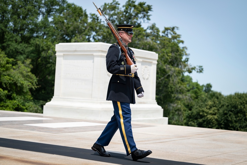 41st Sergeant of the Guard at the Tomb of the Unknown Soldier Sgt. 1st Class Andrew Jay Conducts His Last Walk at the Tomb of the Unknown Soldier