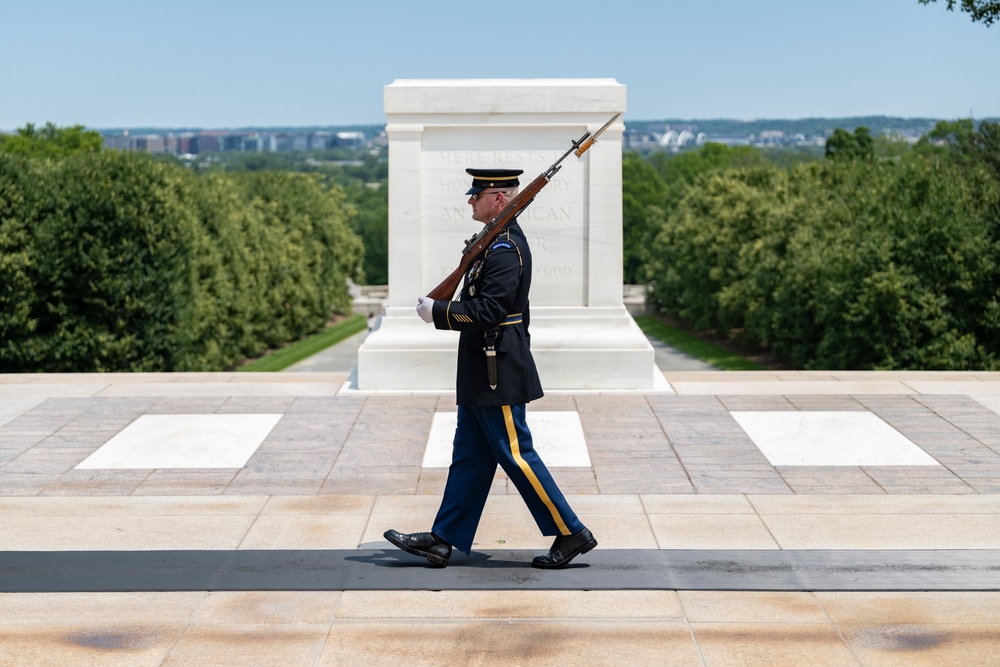41st Sergeant of the Guard at the Tomb of the Unknown Soldier Sgt. 1st Class Andrew Jay Conducts His Last Walk at the Tomb of the Unknown Soldier