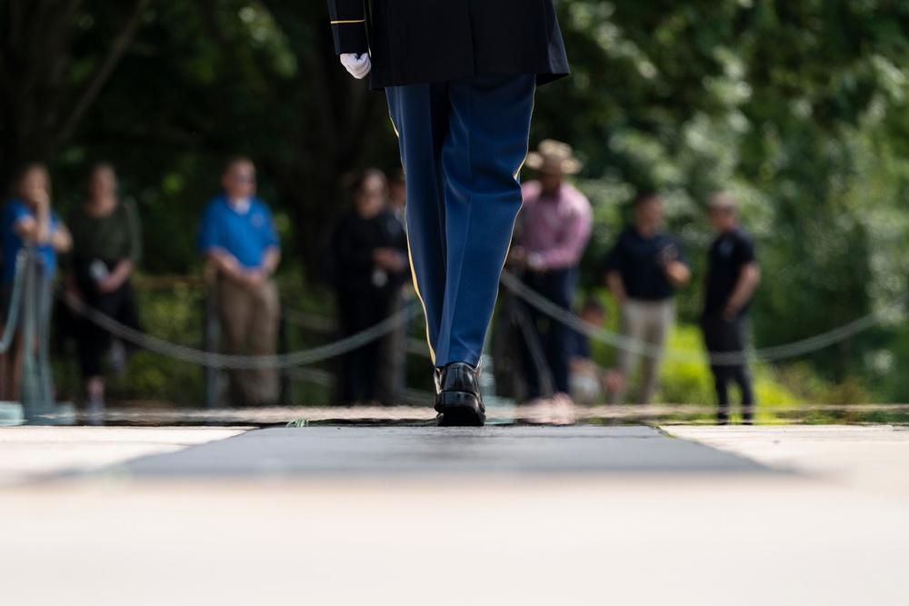 41st Sergeant of the Guard at the Tomb of the Unknown Soldier Sgt. 1st Class Andrew Jay Conducts His Last Walk at the Tomb of the Unknown Soldier