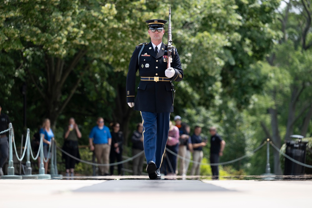 41st Sergeant of the Guard at the Tomb of the Unknown Soldier Sgt. 1st Class Andrew Jay Conducts His Last Walk at the Tomb of the Unknown Soldier