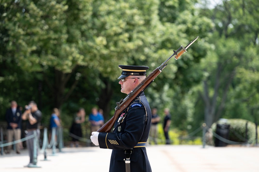41st Sergeant of the Guard at the Tomb of the Unknown Soldier Sgt. 1st Class Andrew Jay Conducts His Last Walk at the Tomb of the Unknown Soldier