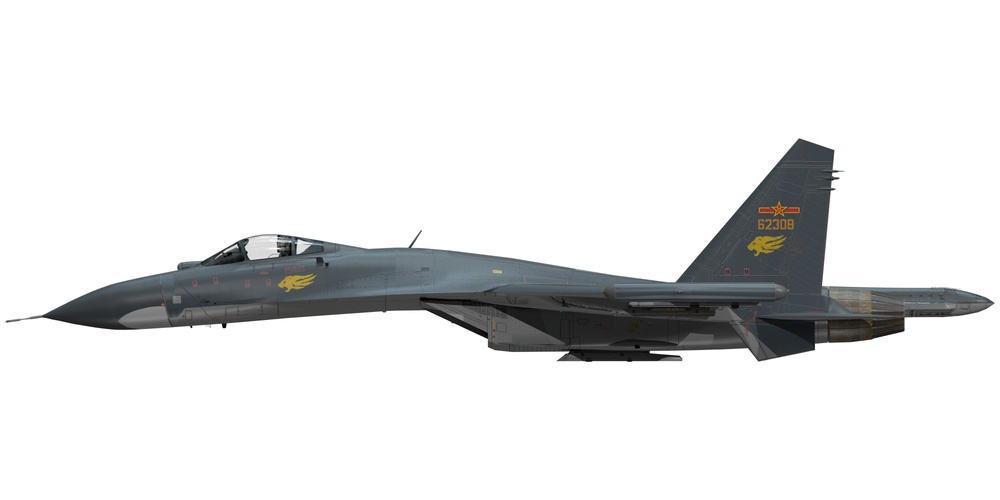 Shenyang J-11 Left Side Orthographic View Redo