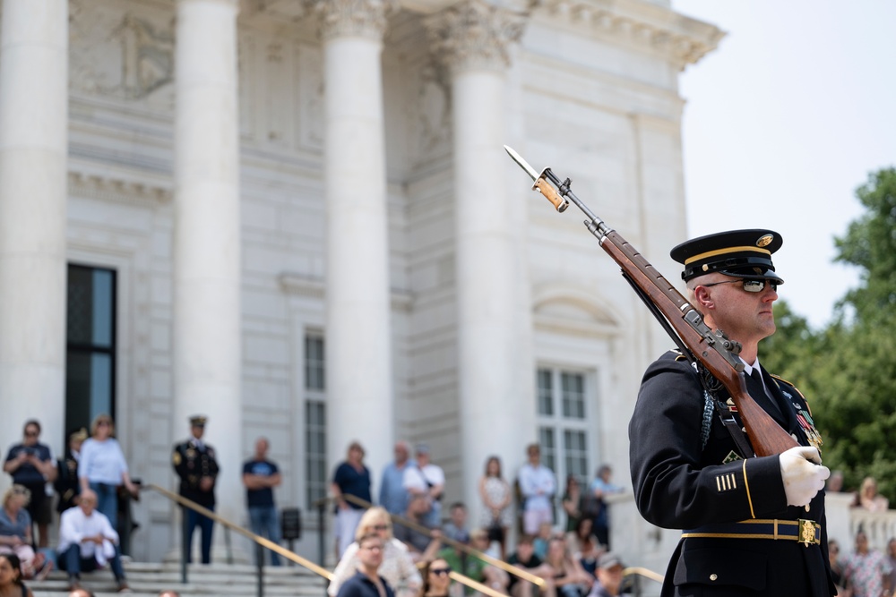 41st Sergeant of the Guard at the Tomb of the Unknown Soldier Sgt. 1st Class Andrew Jay Conducts His Last Walk at the Tomb of the Unknown Soldier