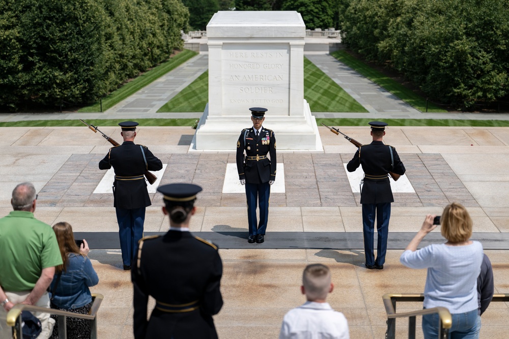 41st Sergeant of the Guard at the Tomb of the Unknown Soldier Sgt. 1st Class Andrew Jay Conducts His Last Walk at the Tomb of the Unknown Soldier