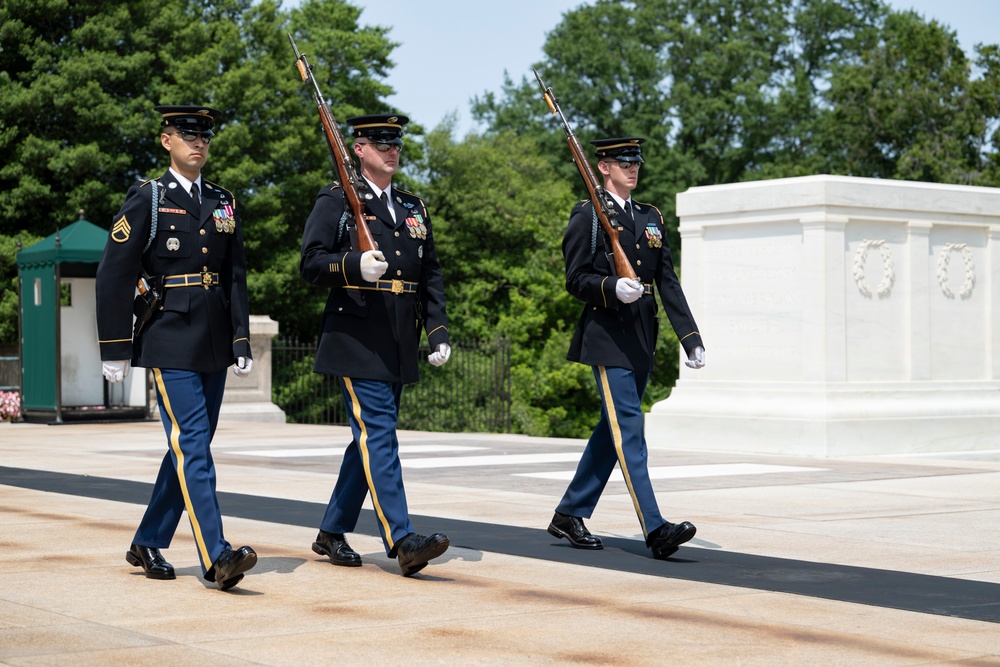 41st Sergeant of the Guard at the Tomb of the Unknown Soldier Sgt. 1st Class Andrew Jay Conducts His Last Walk at the Tomb of the Unknown Soldier