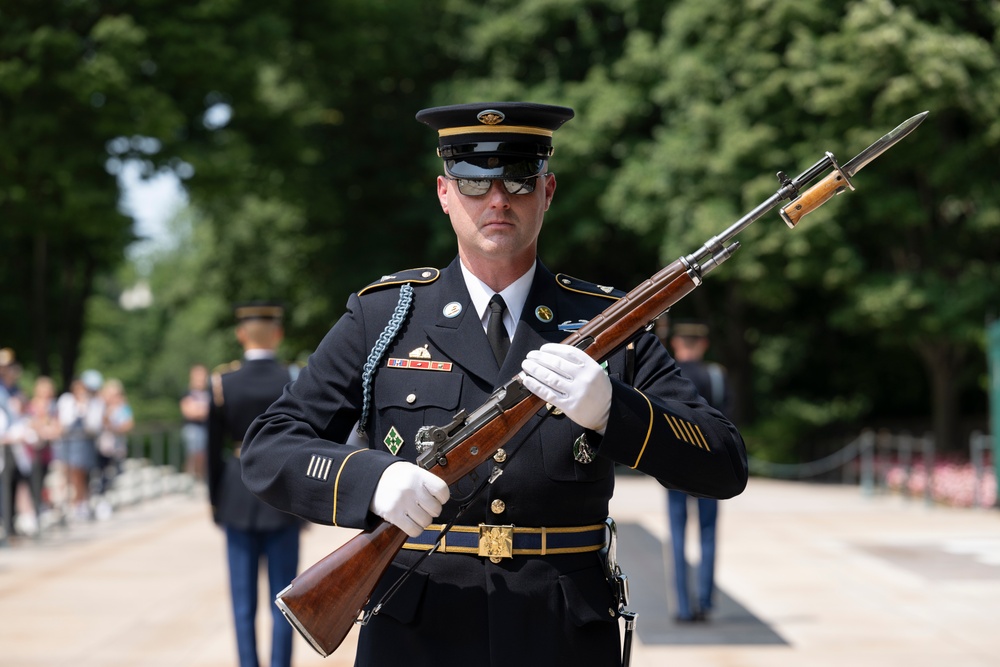 41st Sergeant of the Guard at the Tomb of the Unknown Soldier Sgt. 1st Class Andrew Jay Conducts His Last Walk at the Tomb of the Unknown Soldier