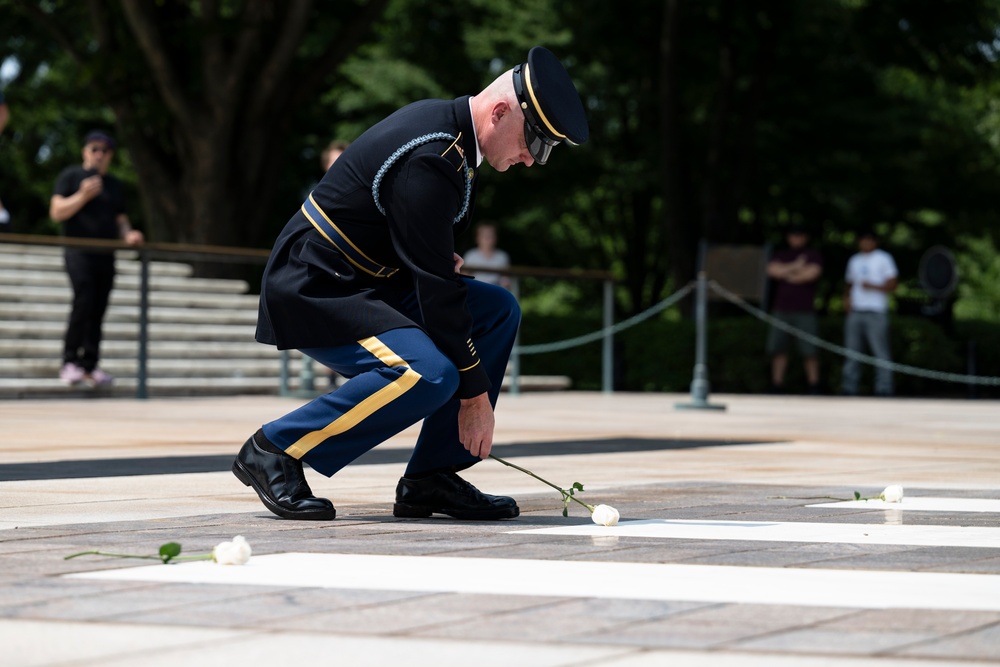 41st Sergeant of the Guard at the Tomb of the Unknown Soldier Sgt. 1st Class Andrew Jay Conducts His Last Walk at the Tomb of the Unknown Soldier