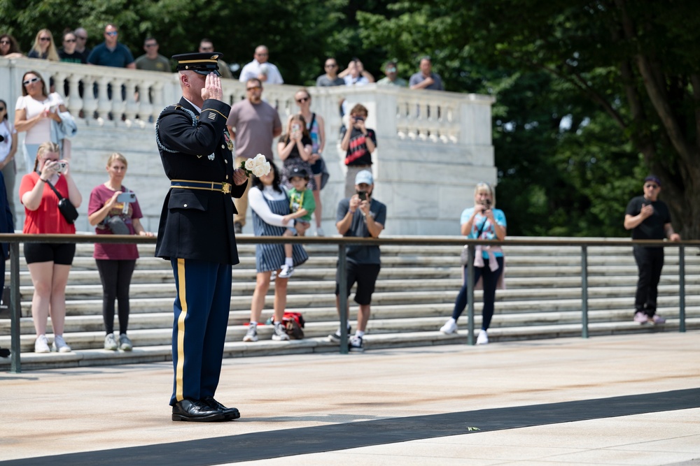 41st Sergeant of the Guard at the Tomb of the Unknown Soldier Sgt. 1st Class Andrew Jay Conducts His Last Walk at the Tomb of the Unknown Soldier