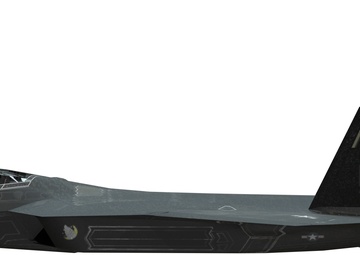 F-22 Raptor Left Side Orthographic View