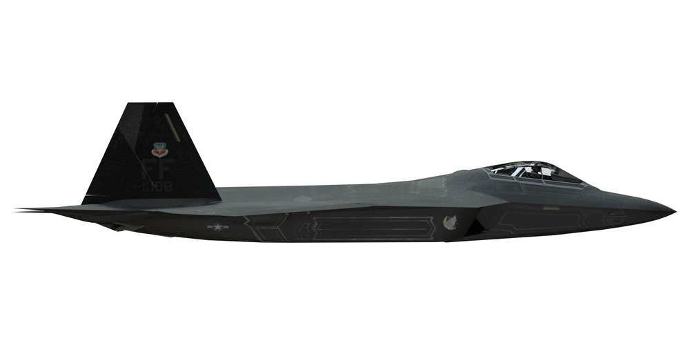 F-22 Raptor Right Orthographic View