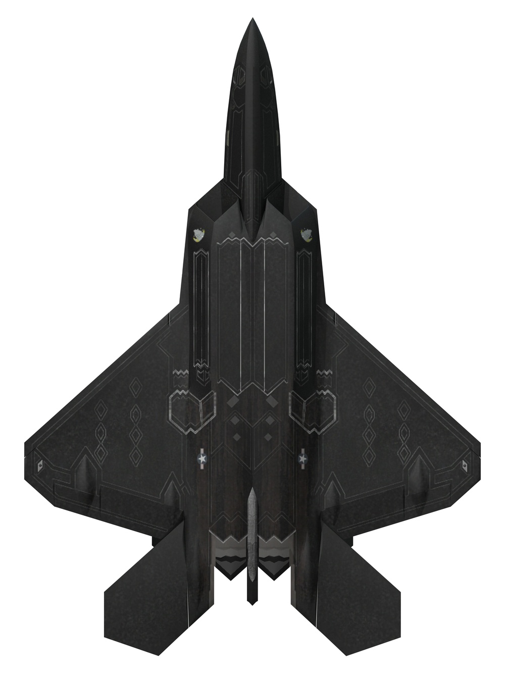 F-22 Raptor Bottom Orthographic View