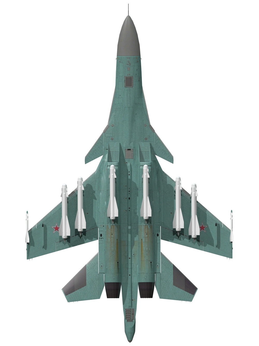 Sukhoi Su-34 Bottom Orthographic View