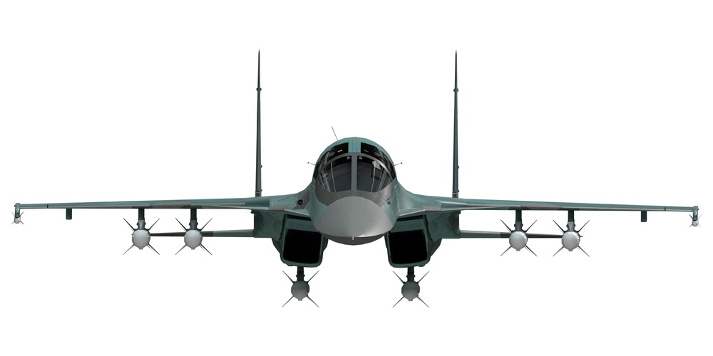 Sukhoi Su-34 Front Orthographic View