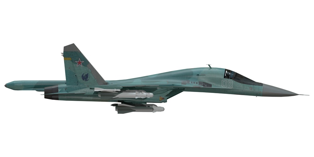 Sukhoi Su-34 Right Orthographic View