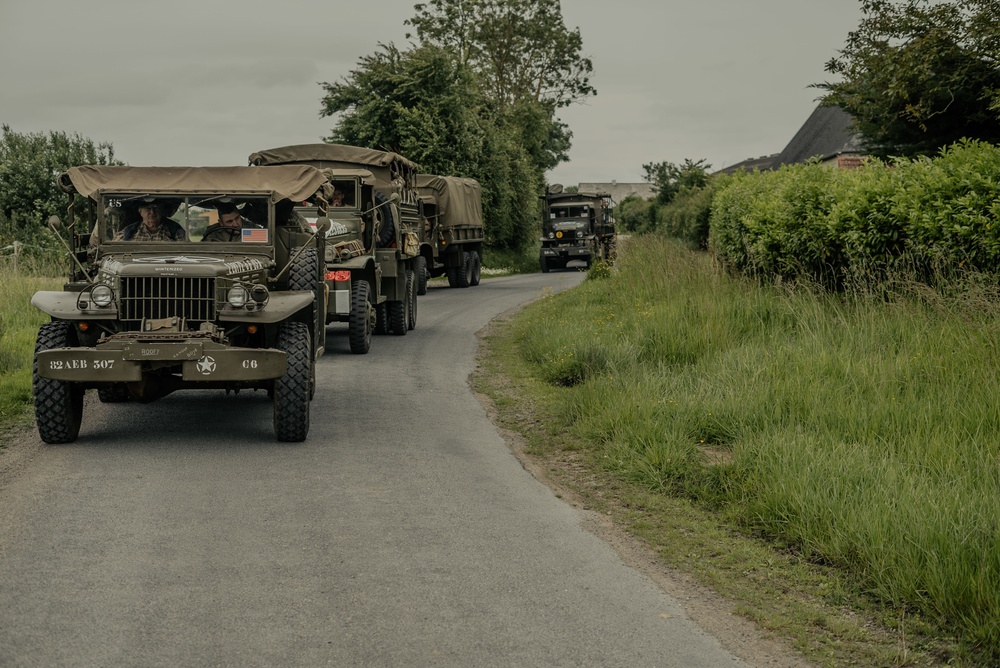 Screaming Eagles Take a Ride in World War II Vehicles and Conduct Reenlistment
