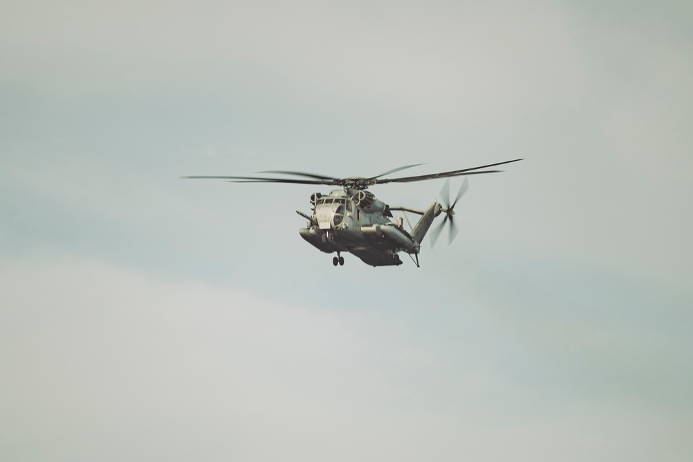 QUART: CH53s Conduct Deck Landing Qualifications Aboard USS Harpers Ferry