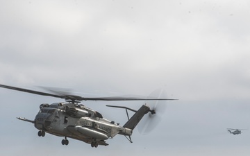 QUART: CH53s Conduct Deck Landing Qualifications Aboard USS Harpers Ferry