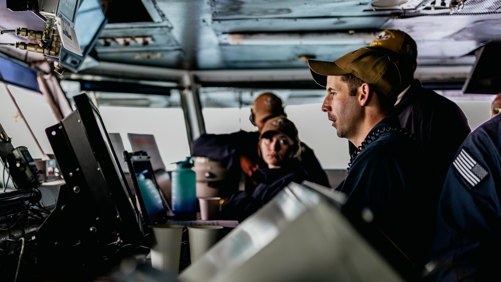 George Washington Sailors Conduct a Sea-and-Anchor Evolution