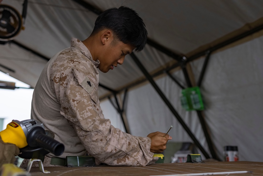 Task Force Sapper Marines prepare culvert denial templates