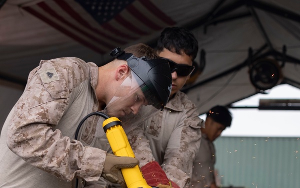 Task Force Sapper Marines prepare culvert denial templates