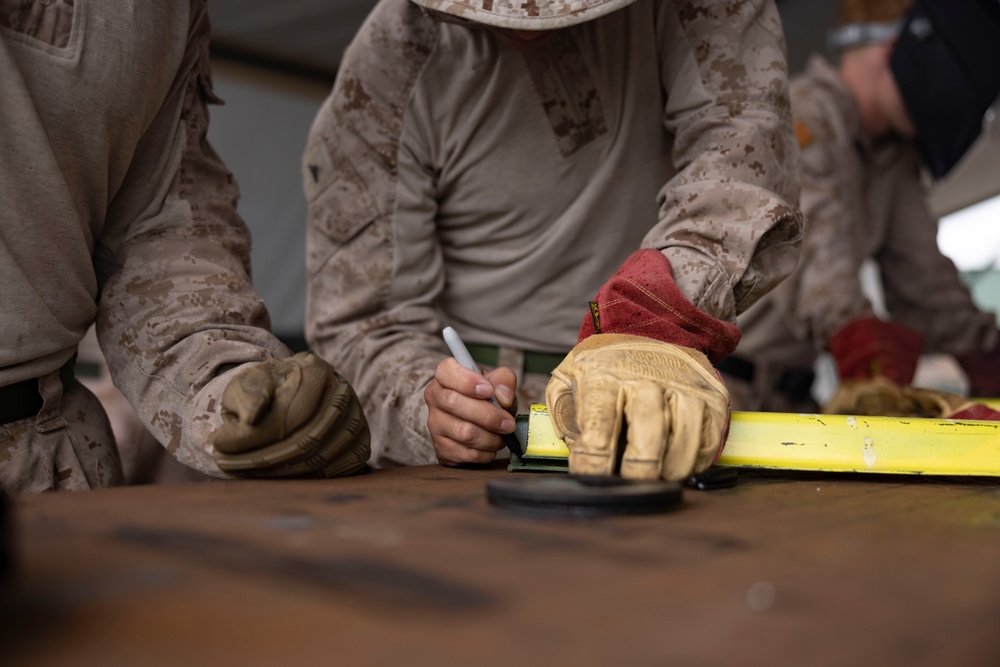 Task Force Sapper Marines prepare culvert denial templates