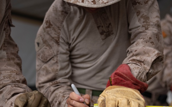 Task Force Sapper Marines prepare culvert denial templates