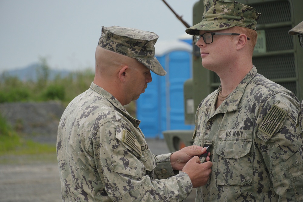 NMCB-3 Promotions and Reenlistment at MCAS Iwakuni