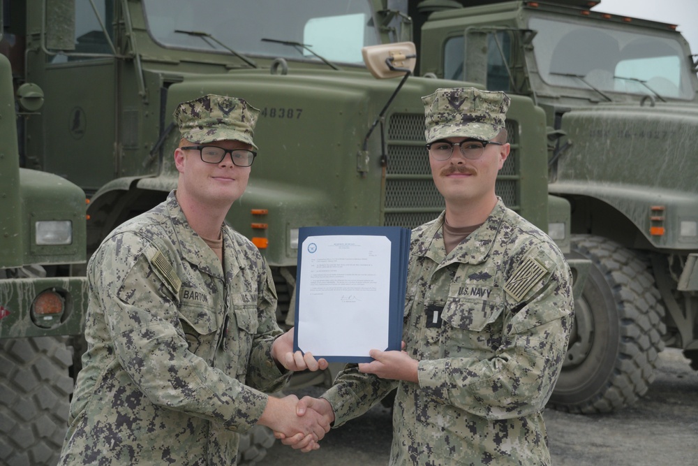 NMCB-3 Promotions and Reenlistment at MCAS Iwakuni