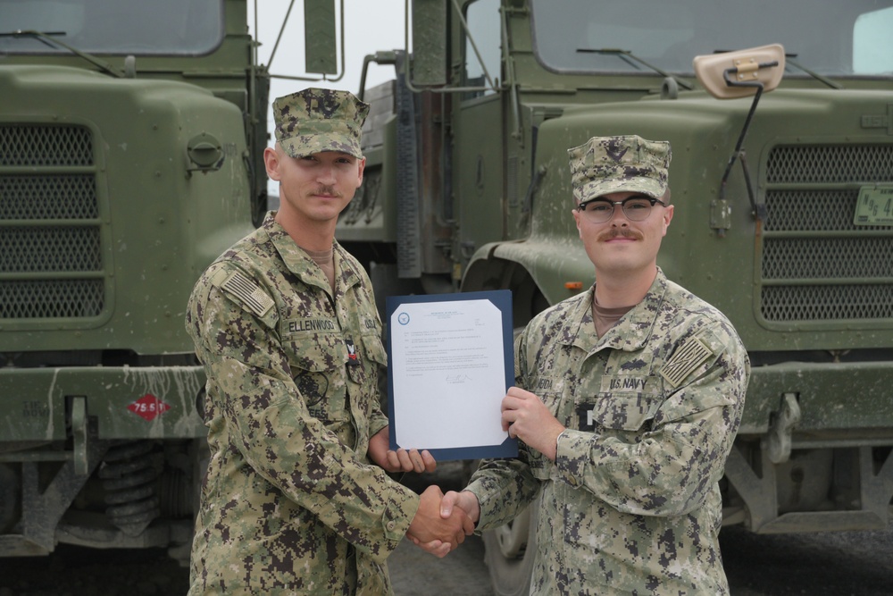 NMCB-3 Promotions and Reenlistment at MCAS Iwakuni