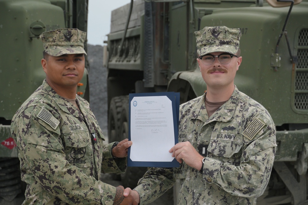 NMCB-3 Promotions and Reenlistment at MCAS Iwakuni