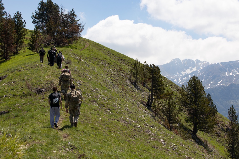 U.S. LMT Soldiers celebrate Ferizaj's &quot;KFOR Week&quot; by participating in a hike with local community members