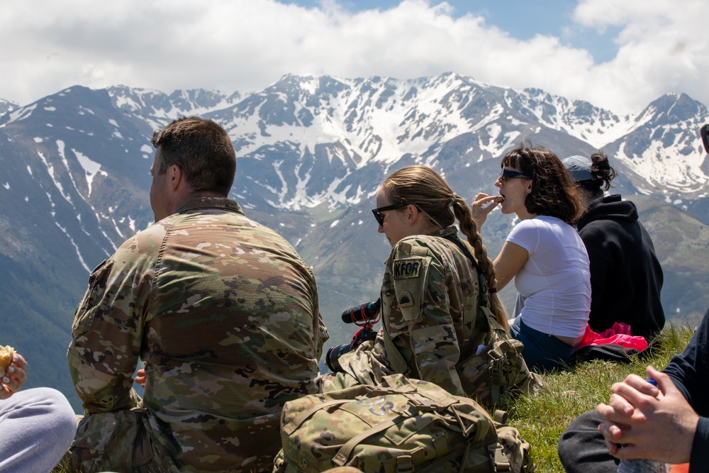 U.S. LMT Soldiers celebrate Ferizaj's &quot;KFOR Week&quot; by participating in a hike with local community members