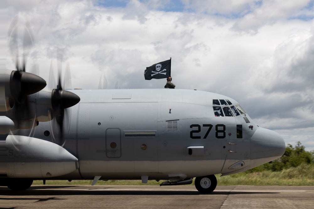 KAMANDAG 9: VMGR-352 transports U.S. Marines from Lal-lo to Subic Bay