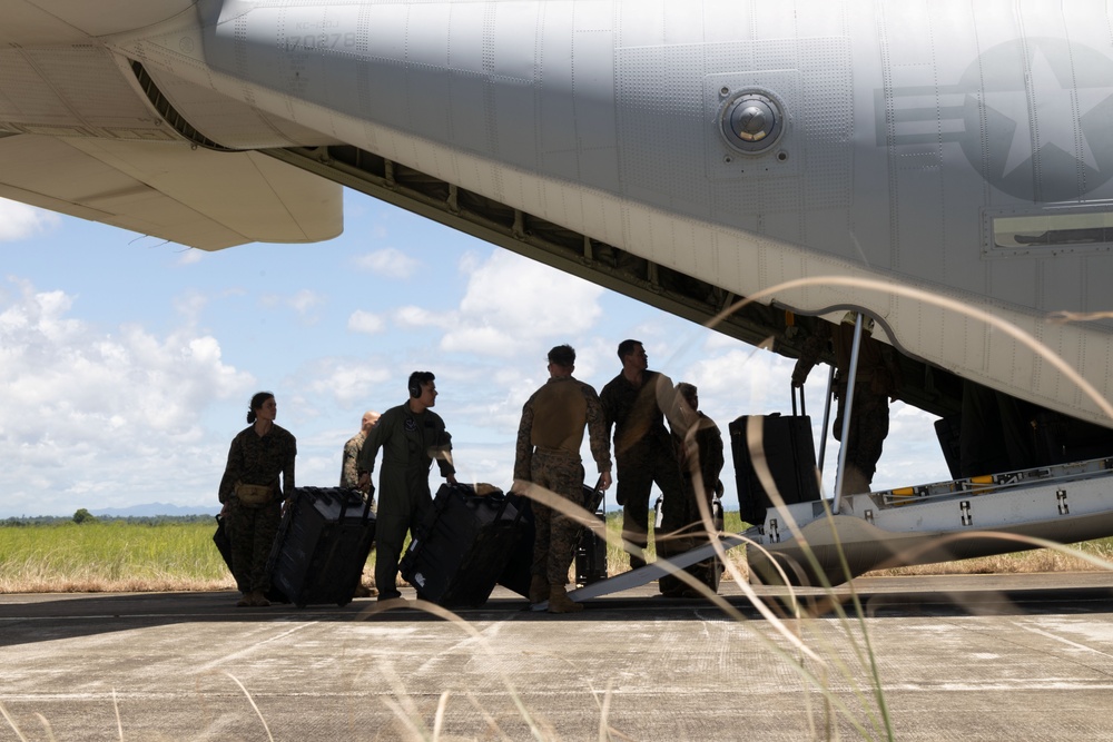 KAMANDAG 9: VMGR-352 transports U.S. Marines from Lal-lo to Subic Bay