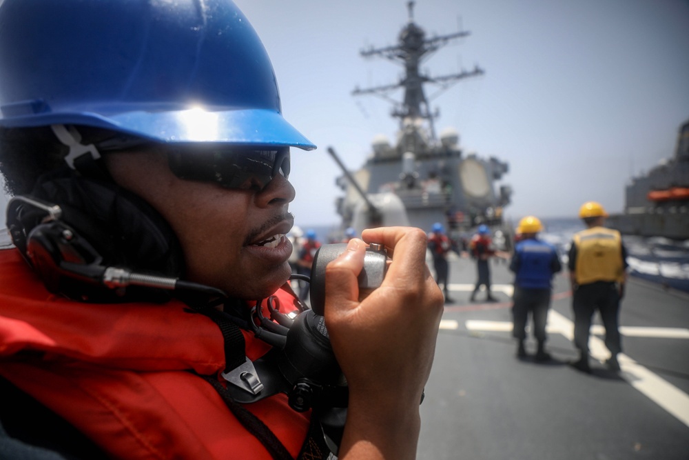 USS Milius conducts operations in the U.S. Central Command area of responsibility as part of the Carl Vinson Carrier Strike Group