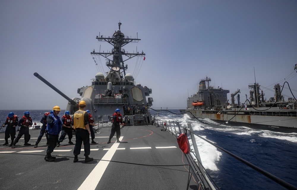 USS Milius conducts operations in the U.S. Central Command area of responsibility as part of the Carl Vinson Carrier Strike Group