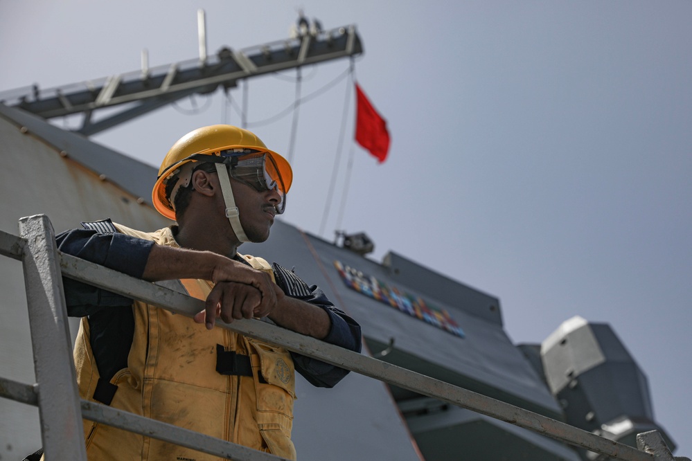 USS Milius conducts operations in the U.S. Central Command area of responsibility as part of the Carl Vinson Carrier Strike Group