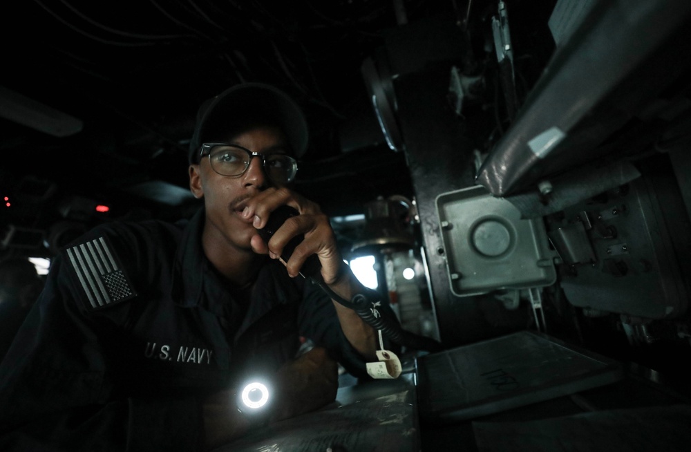 USS Milius conducts operations in the U.S. Central Command area of responsibility as part of the Carl Vinson Carrier Strike Group
