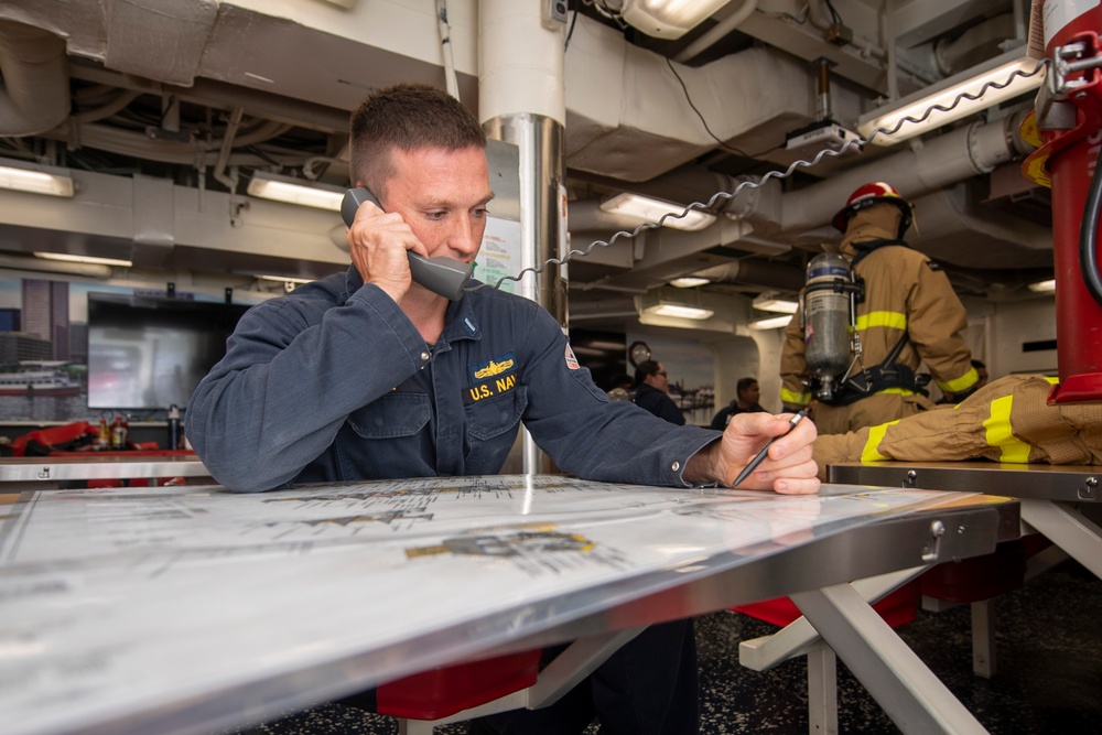 USS Sterett conducts operations in the U.S. Central Command area of responsibility as part of the Carl Vinson Carrier Strike Group
