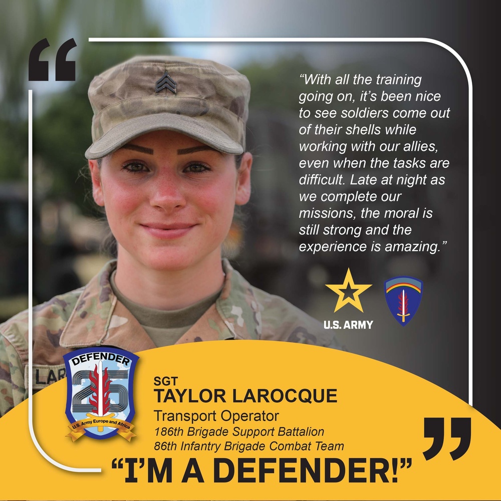 186th Brigade Support Battalion &quot;I'M A DEFENDER&quot; - Sgt. Taylor LaRocque