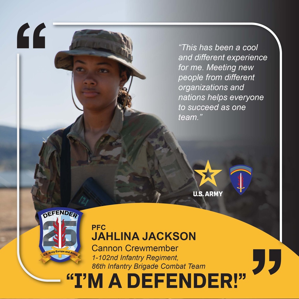 1-102nd Infantry Regiment "I'M A DEFENDER" - Pfc. Jahlina Jackson