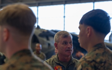 U.S. Marine Corps Deputy Commandant for Aviation visits VMA-223 and flies in a TAV-8B Harrier II jet