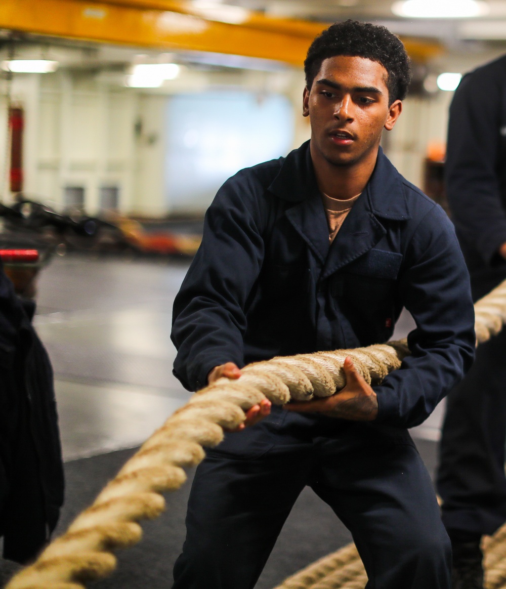 George Washington Sailors Conduct a Sea-and-Anchor Evolution