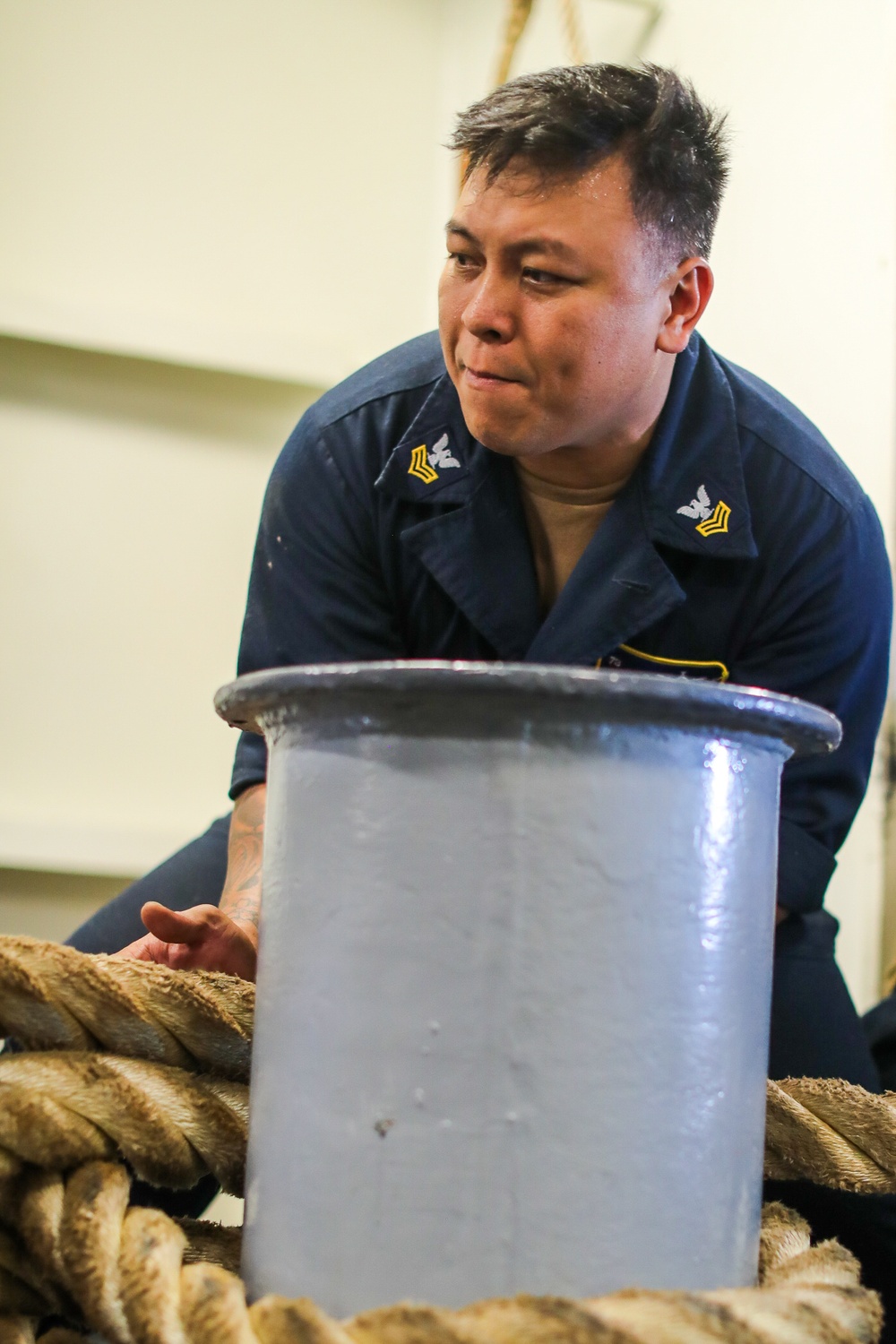 George Washington Sailors Conduct a Sea-and-Anchor Evolution
