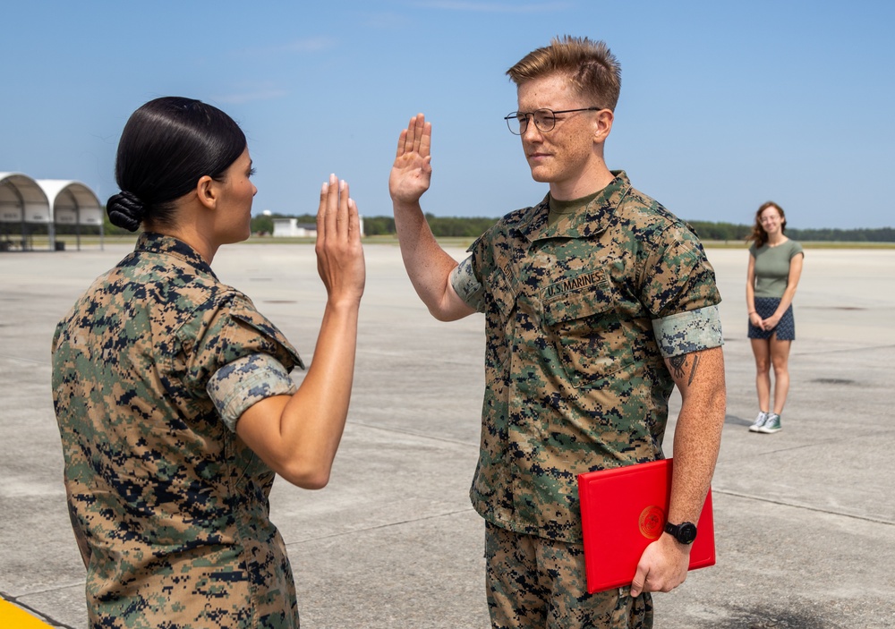 Lance Cpl Cutter reenlistment ceremony