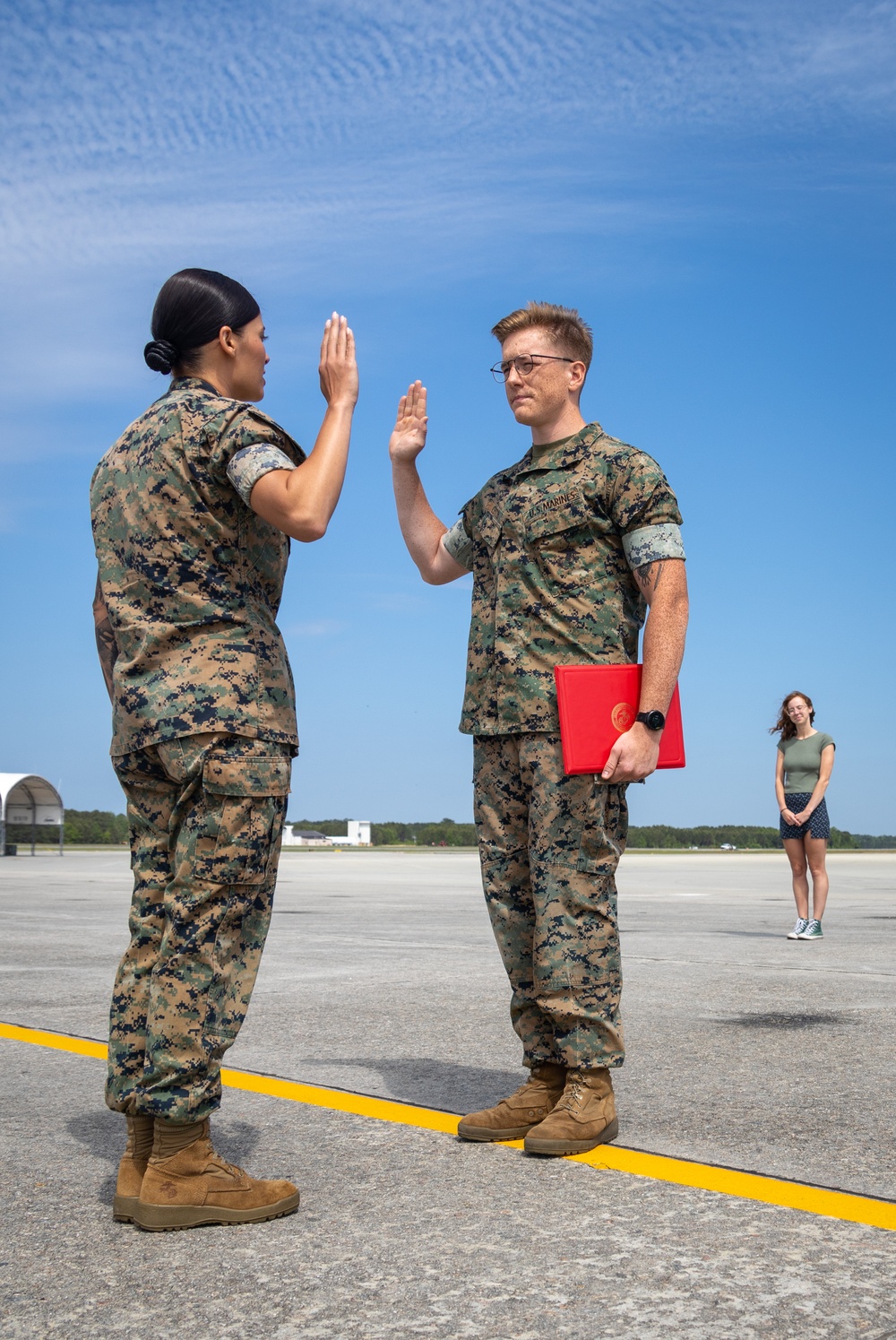 Lance Cpl Cutter reenlistment ceremony