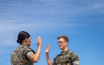 Lance Cpl Cutter reenlistment ceremony