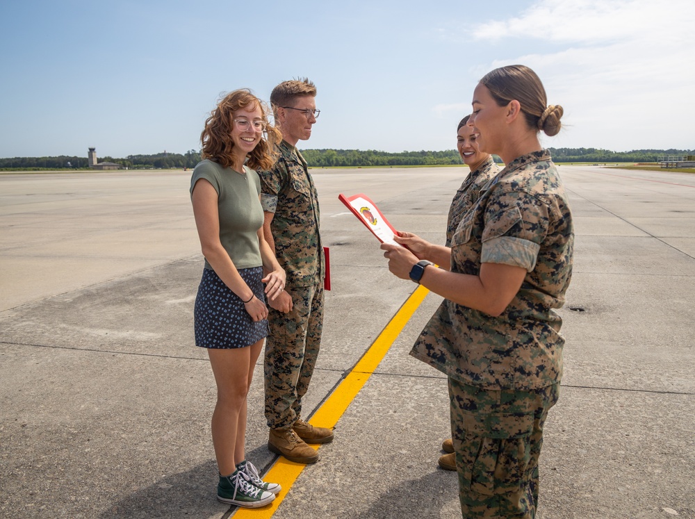Lance Cpl Cutter reenlistment ceremony