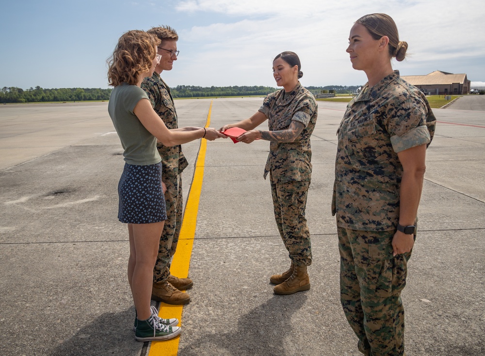 Lance Cpl Cutter reenlistment ceremony